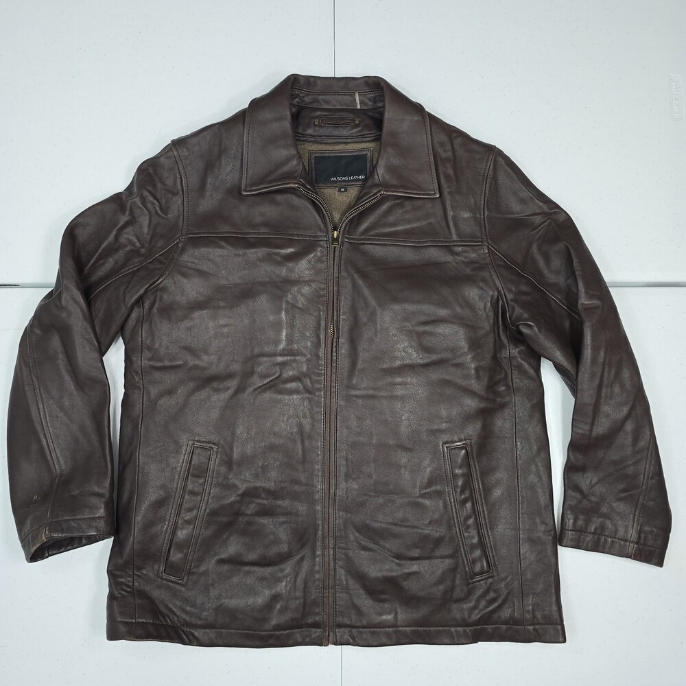 Vintage/Cut Wilsons Leather Men XL Brown Soft Removable Lining Jacket